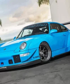 Blue RWB Porsche Diamond Painting