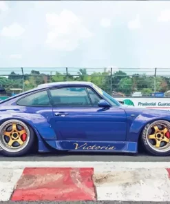 Blue RWB Porsche Car Diamond Painting