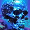 Blue Skull Diamond Painting