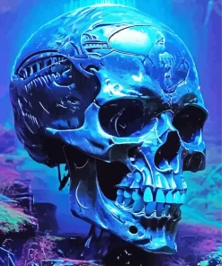 Blue Skull Diamond Painting