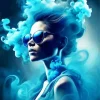 Blue Smoke Girl Diamond Painting