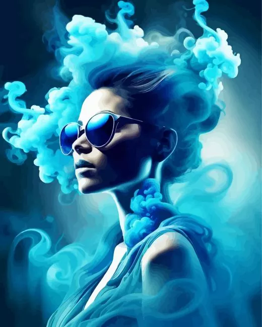 blue smoke girl Diamond Paintings Blue Smoke Girl Diamond Painting