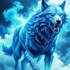 Blue Smoke Wolf Diamond Painting