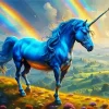 Blue Unicorn Diamond Painting