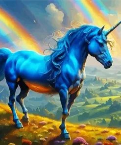 Blue Unicorn Diamond Painting