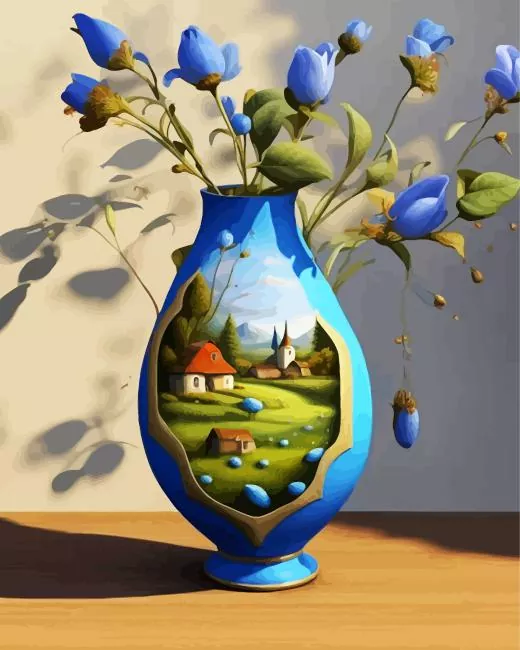 blue vase Diamond By Numbers Blue Vase Diamond Painting