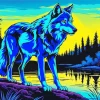 Blue Wolf Art Diamond Painting