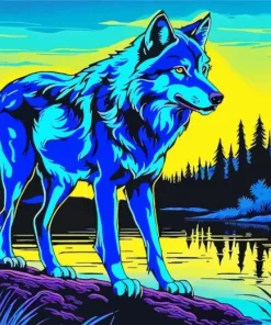 Blue Wolf Art Diamond Painting