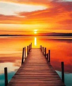 Boardwalk At Sunset Diamond Painting