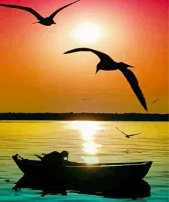 Boat Silhouette Diamond Painting