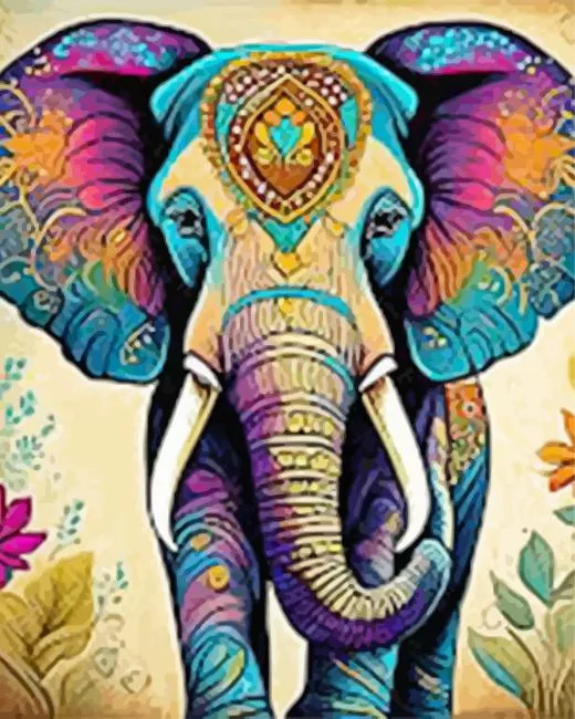 bohemian elephant Diamond Paints Bohemian Elephant Diamond Painting