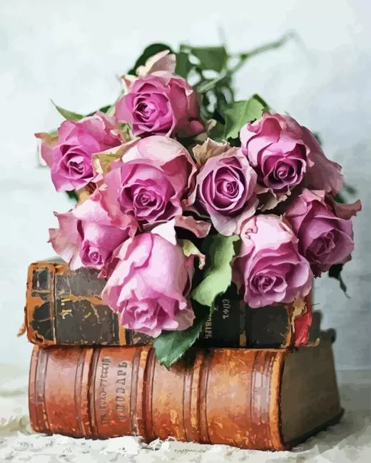 books with flowers Diamond Paintings Books With Flowers Diamond Painting
