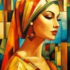 Colorful Cubism Lady Diamond Painting