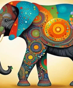 Colorful Elephant Art Diamond Painting