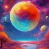 Colorful Moon Diamond Painting