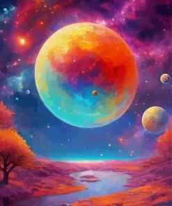Colorful Moon Diamond Painting