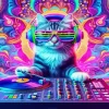 Cool Dj Cat Art Diamond Painting