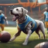 Cool Dog Playing Football Art Diamond Painting