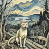 Cool Edvard Munch Cat Diamond Painting