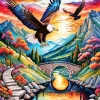 Cool Flying Eagle Art Diamond Painting