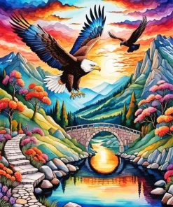 Cool Flying Eagle Art Diamond Painting