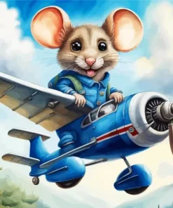 Cool Flying Mouse Art Diamond Painting