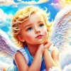 Cute Blonde Angel Diamond Painting