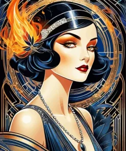 Deco Elegant Woman Art Diamond Painting