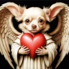 Dog Angel And Heart Art Diamond Painting