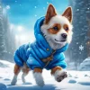 Dog In Snow Diamond Painting