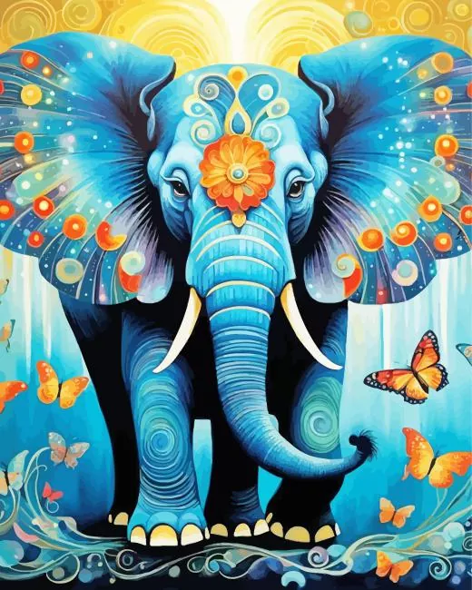 elephant with butterflies Diamond Paintings Elephant With Butterflies Diamond Painting