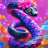 Flower Snake Diamond Painting