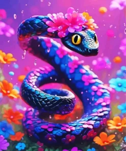 Flower Snake Diamond Painting