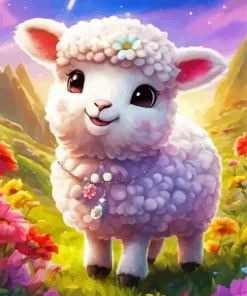 Fluffy Lamb Art Diamond Painting