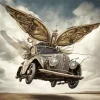 Flying Car Diamond Painting