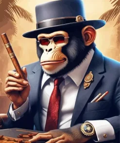 Gangster Monkey Diamond Painting