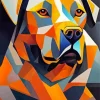 Geometric Abstract Dog Diamond Painting