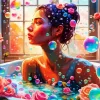 Girl in Bathtub Art Diamond Painting