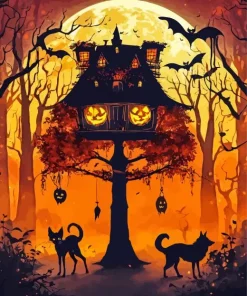 Halloween Tree Diamond Painting