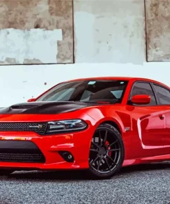 Hellcat Charger Red Diamond Painting