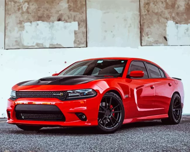 hellcat charger red Diamond Paintings Hellcat Charger Red Diamond Painting