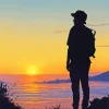 Hiking Man Silhouette Diamond Painting