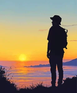 Hiking Man Silhouette Diamond Painting