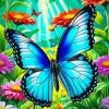 Monarch Butterfly And Flowers Diamond Painting