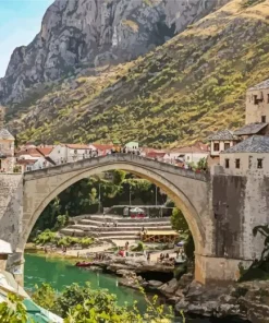 Old Mostar Bridge Diamond Painting