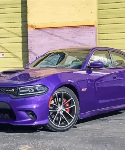 Purple Dodge Charger Daytona Diamond Painting