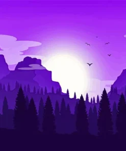 Purple Landscape Diamond Painting