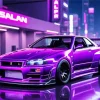 Purple Nissan GTR Diamond Painting