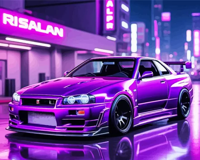 purple nissan gtr Diamond Paintings Purple Nissan GTR Diamond Painting