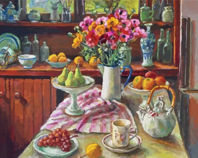 ranunculus and pears olley Diamond Paints Ranunculus And Pears Olley Diamond Painting